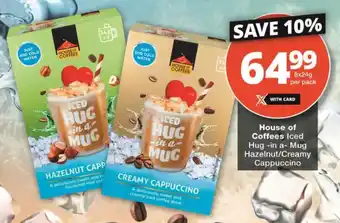 House of Coffees Iced Hug-in-a-Mug Hazelnut/Creamy Cappuccino