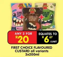 Shoprite FIRST CHOICE FLAVOURED CUSTARD offer