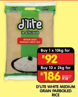 Shoprite D'Lite White Medium Grain Parboiled Rice offer