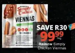 Checkers Rainbow Simply Chicken Viennas offer