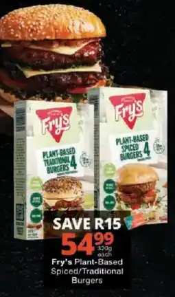 Checkers Fry's Plant-Based Spiced/Traditional Burgers offer