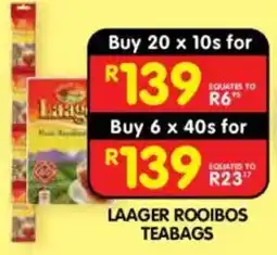 Shoprite Laager Rooibos Teabags offer