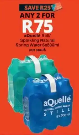 Checkers aQuellé Still/Sparkling Natural Spring Water offer
