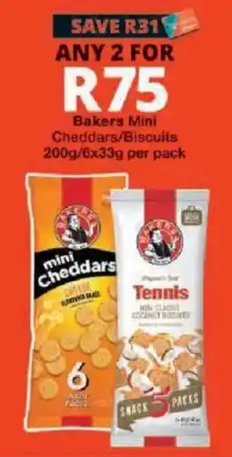 Checkers Bakers Mini Cheddars/Biscuits offer