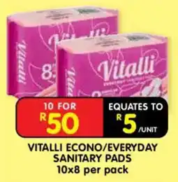 Shoprite Vitalli Econo/Everyday Sanitary Pads offer