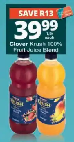 Checkers Clover Krush 100% Fruit Juice Blend offer