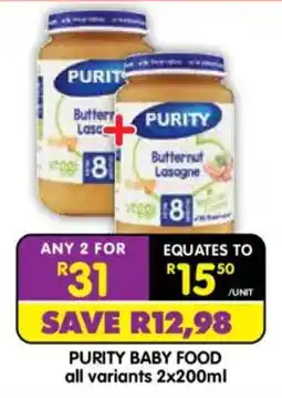Shoprite Purity Baby Food offer