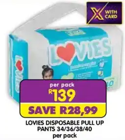 Shoprite LOVIES DISPOSABLE PULL UP PANTS offer
