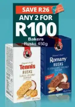 Checkers Tennis Rusks offer