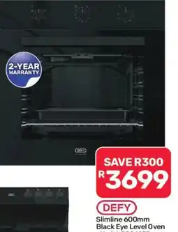 Pick n Pay DEFY Slimline 600mm Black Eye Level Oven offer