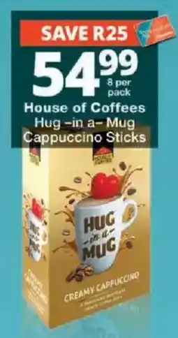 Checkers House of Coffees Hug-in-a-Mug Cappuccino Sticks offer