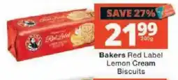 Checkers Bakers Red Label Lemon Cream Biscuits offer
