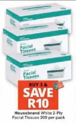 Checkers Housebrand White 2-Ply Facial Tissues offer