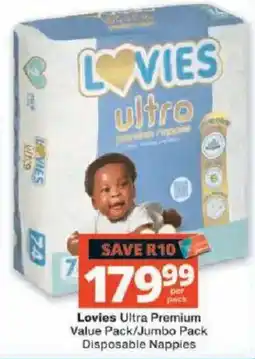 Checkers Lovies Ultra Premium Disposable Nappies offer