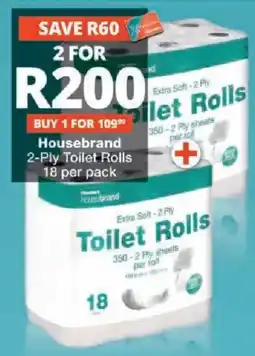 Checkers Housebrand 2-Ply Toilet Rolls offer