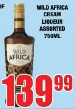 Boxer WILD AFRICA CREAM LIQUEUR Assorted offer