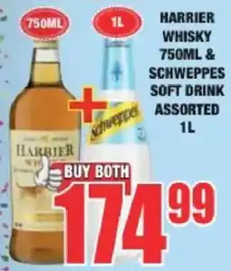 Boxer HARRIER WHISKY 750ML & SCHWEPPES SOFT DRINK ASSORTED offer