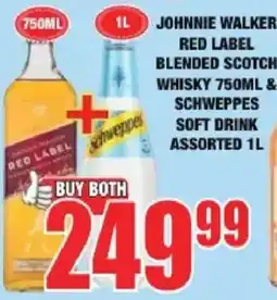 Boxer Johnnie Walker Red Label Blended Scotch Whisky & Schweppes Soft Drink Assorted offer