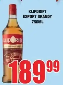 Boxer Klipdrift Export Brandy offer
