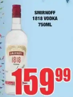 Boxer SMIRNOFF 1818 VODKA offer