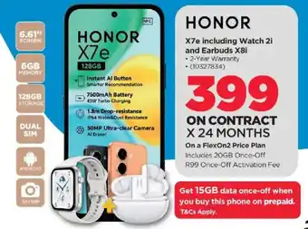 Honor X7e including Watch 2i and Earbuds X8i