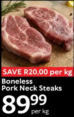 Oxford Freshmarket Boneless Pork Neck Steaks offer