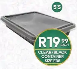 Take 'n Pay CLEAR/BLACK CONTAINER offer