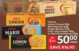 Oxford Freshmarket Oxford Lemon Creams Marie Biscuits Ginger Biscuits Choc Chip Cookies Short Bread Biscuits offer