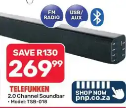 Pick n Pay Telefunken 2.0 Channel Soundbar offer