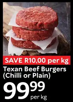 Oxford Freshmarket Texan Beef Burgers offer