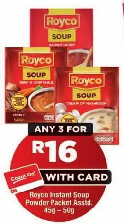 OK Foods Royco Instant Soup Powder Packet Assorted offer