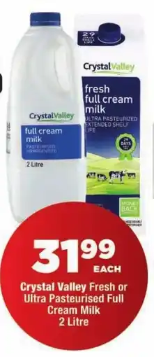 OK Foods Crystal Valley Fresh or Ultra Pasteurised Full Cream Milk offer