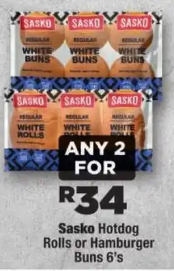 OK Foods Sasko Hotdog Rolls or Hamburger Buns 6's offer