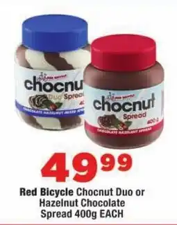 OK Foods Red Bicycle Chocnut Duo or Hazelnut Chocolate Spread offer