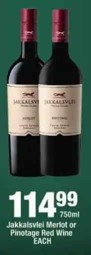 OK Liquor Jakkalsvlei Merlot or Pinotage Red Wine offer
