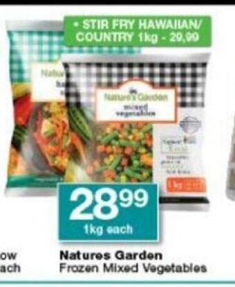 Checkers Natures Garden Frozen Mixed Vegetables 1kg offer