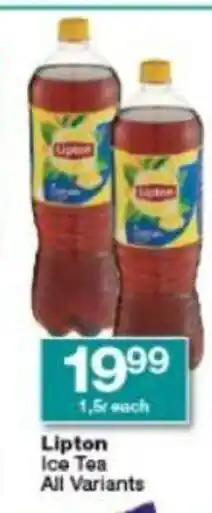Checkers Lipton Ice Tea All Variants 1.5L each offer