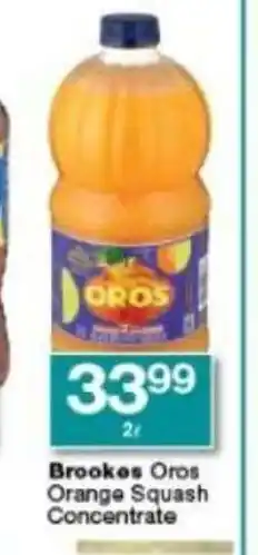 Checkers Brookes Oros Orange Squash Concentrate 2L offer