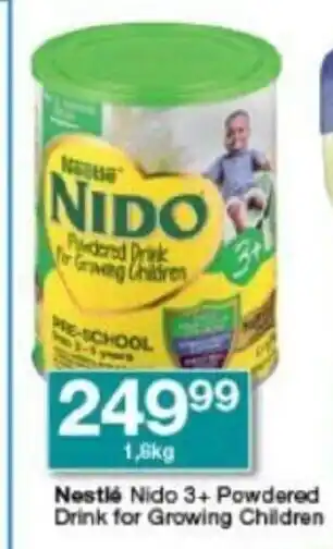 Checkers Nestle Nido 3+ Powdered Drink for Growing Children 1.8kg offer