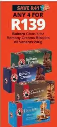 Checkers Bakers Choc-kits/Romany Creams Biscuits offer