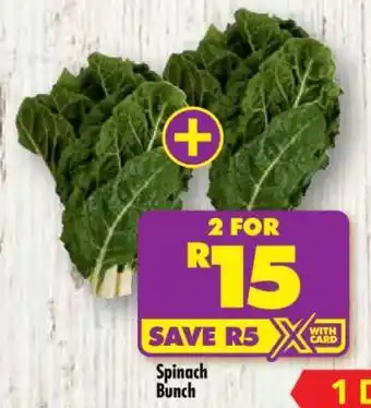 Shoprite Spinach bunch offer