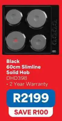 OK Furniture Black 60cm Slimline Solid Hob offer