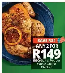Checkers BBQ/Salt & Pepper Whole Grilled Chicken offer