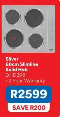 OK Furniture Silver 60cm Slimline Solid Hob offer