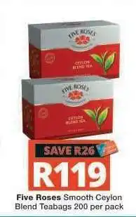 Checkers Five Roses Smooth Ceylon Blend Teabags offer