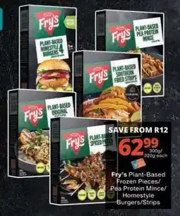Checkers Fry’s Plant-Based Frozen Pieces/Pea Protein Mince/Homestyle Burgers/Strips offer