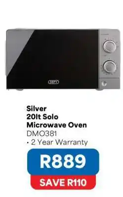 OK Furniture Silver 20lt Solo Microwave Oven offer