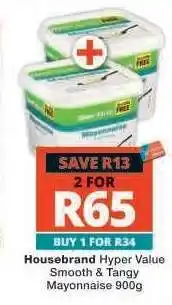 Checkers Housebrand Hyper Value Smooth & Tangy Mayonnaise 900g offer