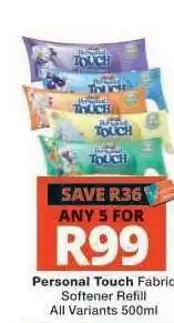Checkers Personal Touch Fabric Softener Refill offer