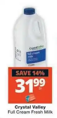 Checkers Crystal Valley Full Cream Fresh Milk offer